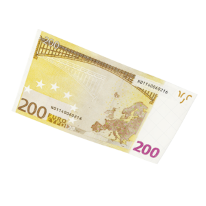 Alternative view of 200 Euro bills