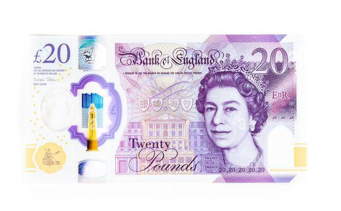 20 Pounds Sterling bills