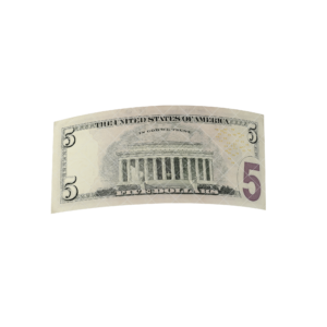 Alternative view of 5 dollar bills