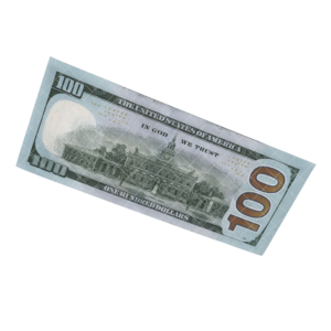 Alternative view of 100 dollar bills