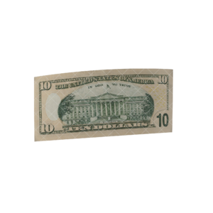 Alternative view of 10 dollar bills