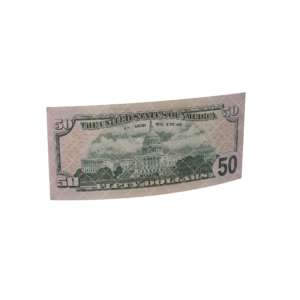 Alternative view of 50 dollar bills