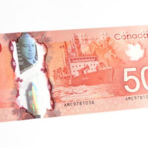 Alternative view of 50 Canadian Dollar Bills
